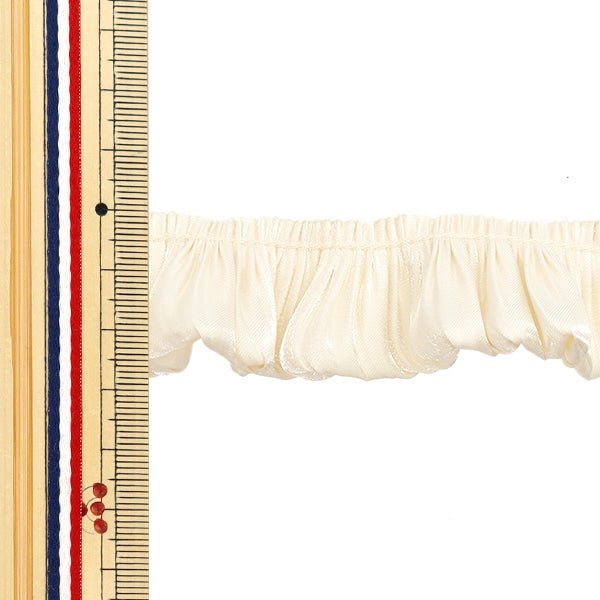 【数量5から】 フリルリボンテープ 『ソフトサテンフリル 約30mm幅 アイボリー FR2319』