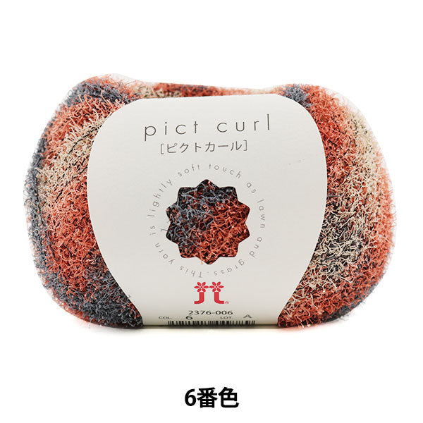 春夏毛糸 『pict curl (ピクトカール) 6番色』 Hamanaka ハマナカ