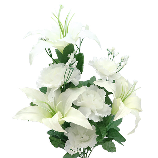 Fleur artificielle en soie "Bouddha Bush Cream F4096-037""