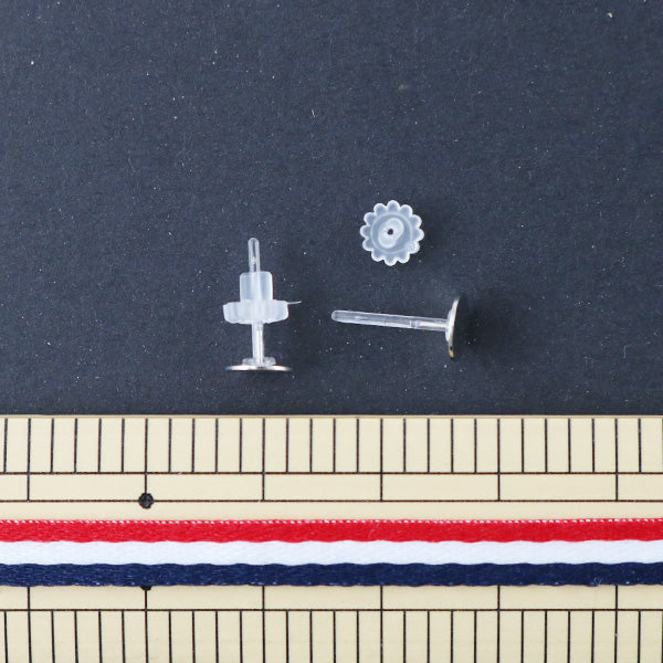 수예브래킷 "수지 이어링 6mm 플레이트 캐치 S 1 쌍"