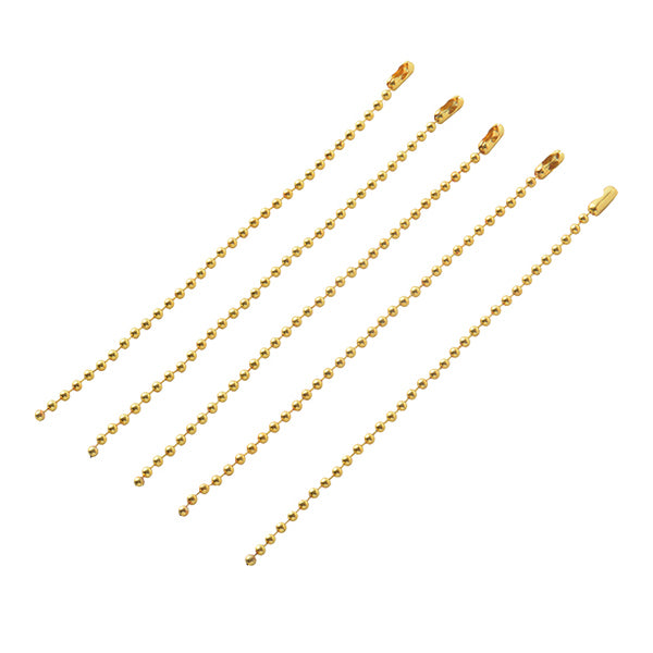 مستلزمات الأشغال اليدوية "سلسلة كرة ذهبي 2.3 ملم 12 سم قطع 5 قطع"