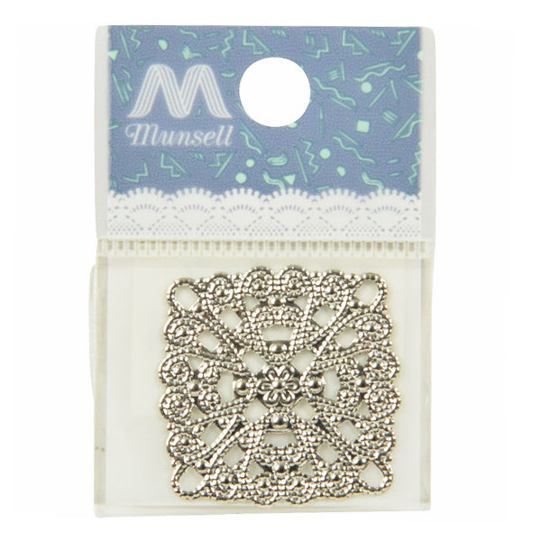 Handicraft bracket "Skashi parts 3.5cm square silver #2419"