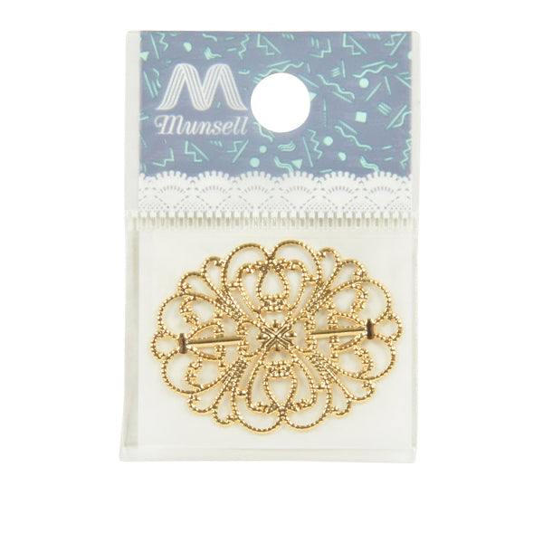 Bracket d'artisanat "Pièces de skashi fleur elliptique grande or avec 1 pièce # 2427"