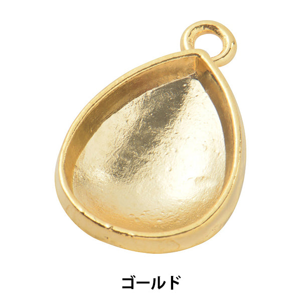 手芸金具 『粘土土台 ペンダントトップ ドロップ ゴールド 1個入り