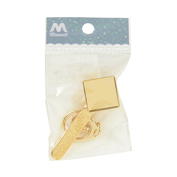 Staffa artigianale "Porta del tasto borsetto quadrata 21mm oro"
