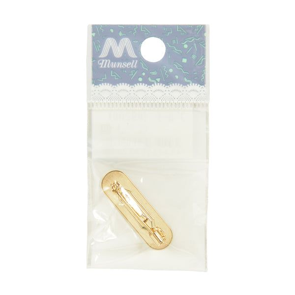 手芸金具 『小判ブローチ 8×30mm ゴールド #9200/G』