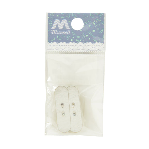 手芸金具 『小判ブローチ 8×30mm シルバー #9200』