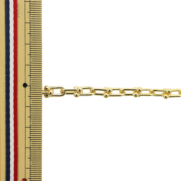 【数量5から】 アクセサリー金具 『デザインチェーン 小 ゴールド T1027』