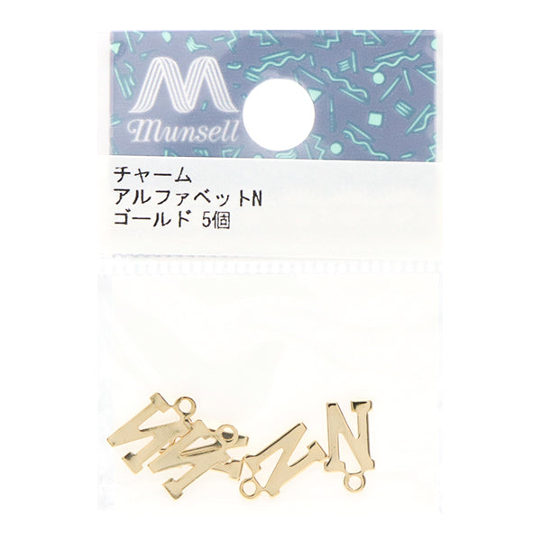 Accessoires Material "Charm Alphabet N Gold 5 Stück Alpha-nr-G"