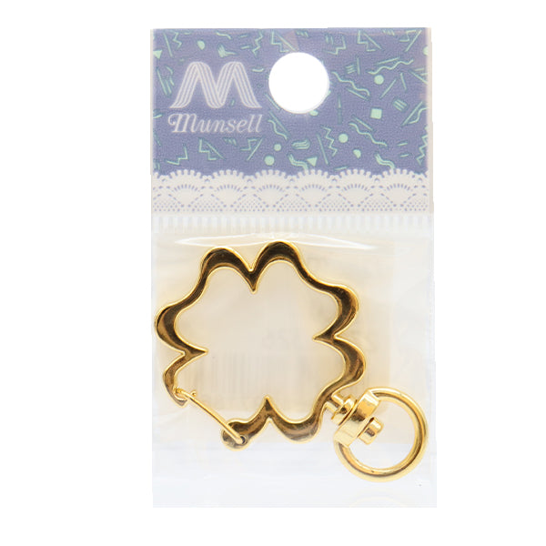 手芸金具 『キーホルダー クローバー ゴールド 271/0326』