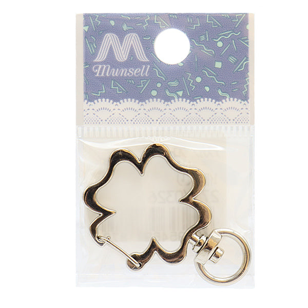 手芸金具 『キーホルダー クローバー シルバー 271/0326』