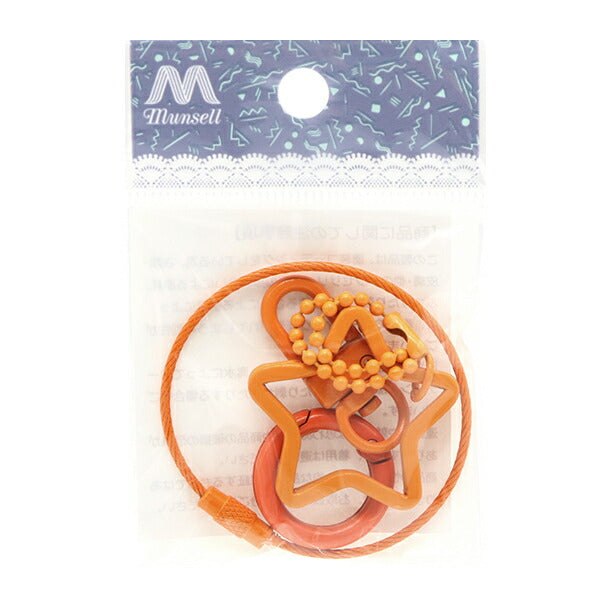 手芸金具 『カラーキーホルダー 5種セット オレンジ 各1個入り 271/KH001-OR』