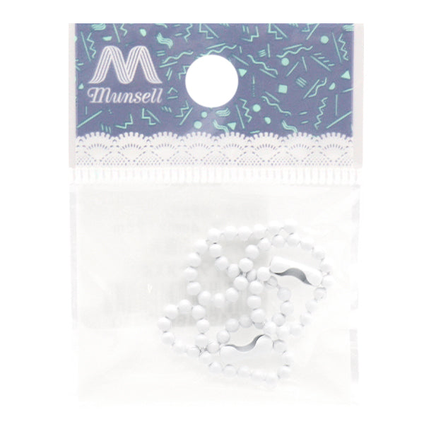 手芸金具 『カラーボールチェーン 2.4mm×12cm ホワイト 2本入り ZA0795-XXX』