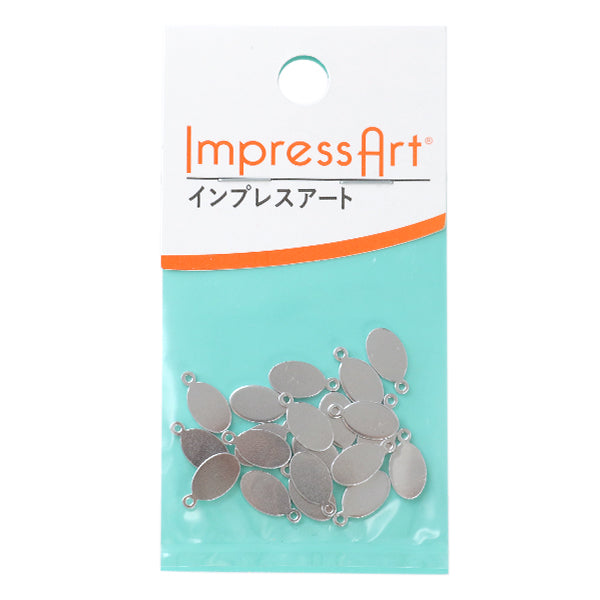 Estampado de metal "Etiqueta en blanco de estampado de impresión (elíptico) aproximadamente 9.5 x 6.5 mm 9 piezas U3001 // 3"