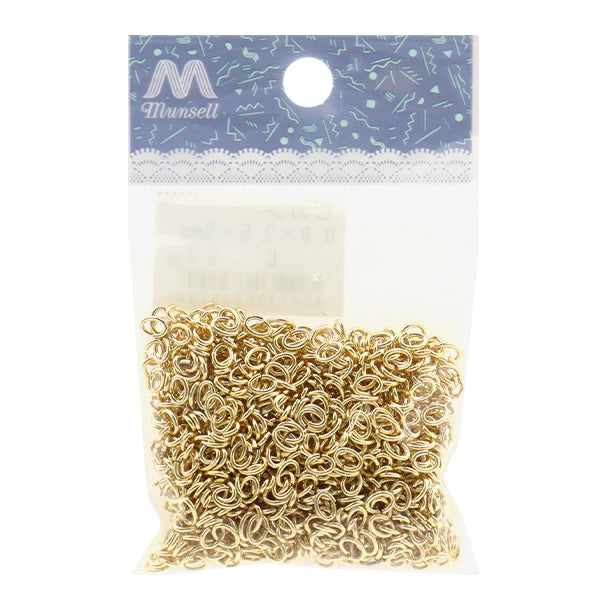 Accesorios de artesanía "C Can 0.8 x 3.5 x 5 mm de oro 50g alrededor de 1000 piezas "