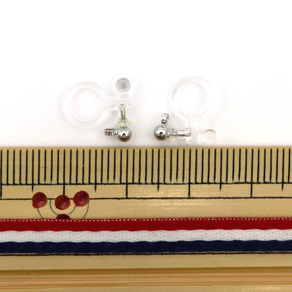 Handicraft bracket "antibacterial resin earring ball 2.5mm clear x clear x silver 1 pair KNHJ-1051CL R"