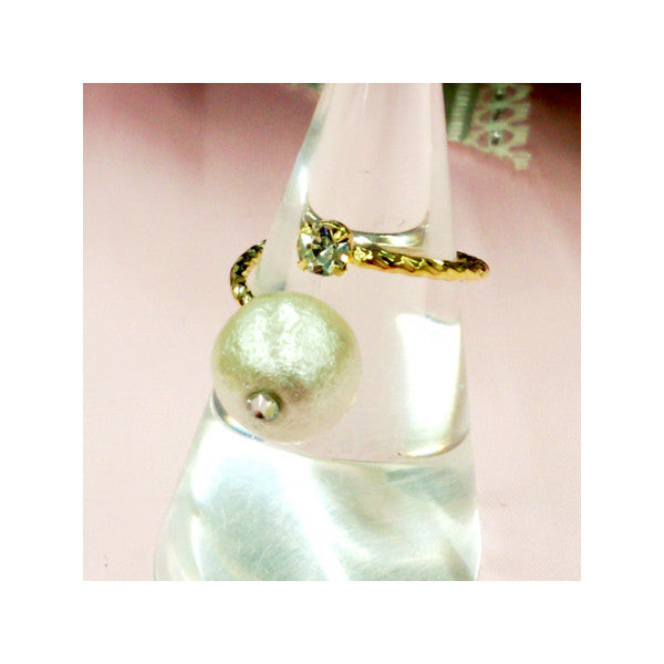 PerlesKit "Anneau folk de coton (avec zircone en or) CF-327" Hobbix kyoto / nishijin hobix