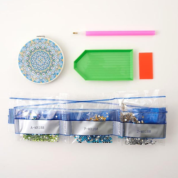 ビーズキット 『ダイヤモンドフィックス コンパクトミラー サークル 幾何学模様 A 10-4924』