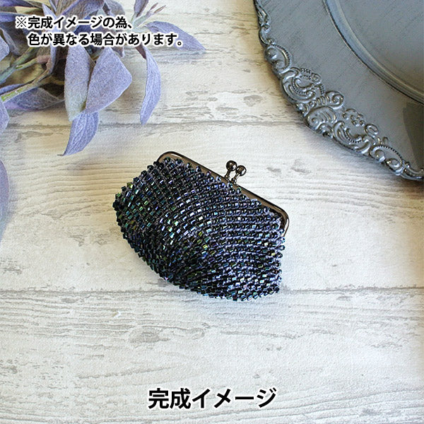 PerlenKit "PerlenQuadrat aus HäkelnGamaguchi Dunkelgrau x Schwarz Metallic "