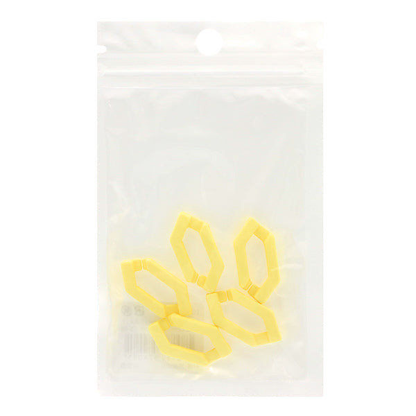 ビーズ 『アクリルパーツ チェーン六角マット イエロー 約30mm×14mm 10-3536』