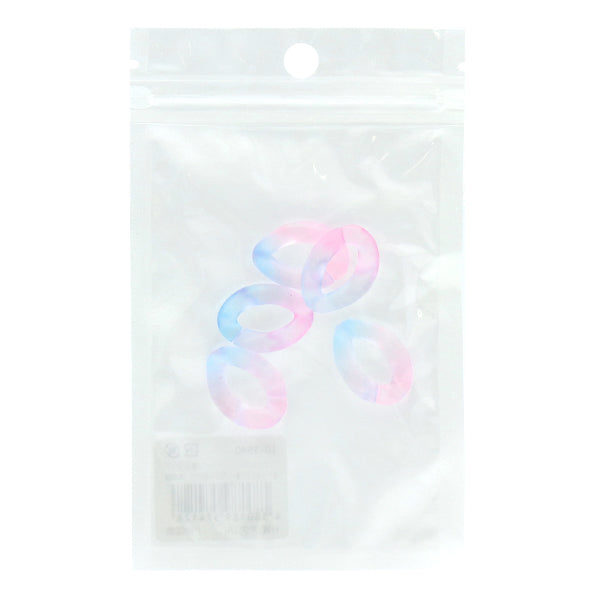 ビーズ 『アクリルパーツ チェーン変形グラデーション ピンク×ブルー 約29mm×21mm 10-3540』