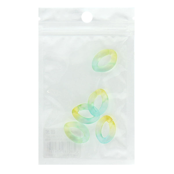 Cuentas "Gradación de deformación de la cadena de piezas acrílicas verde x azul aproximadamente 29 mm x 21 mm 10-3543"