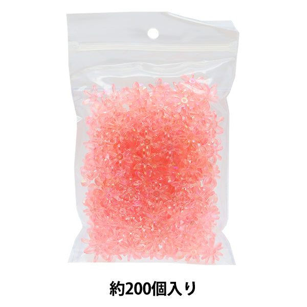 Perles "Largeur des perles de fleur d'environ 1,4 cm 2e couleur transparente rose"