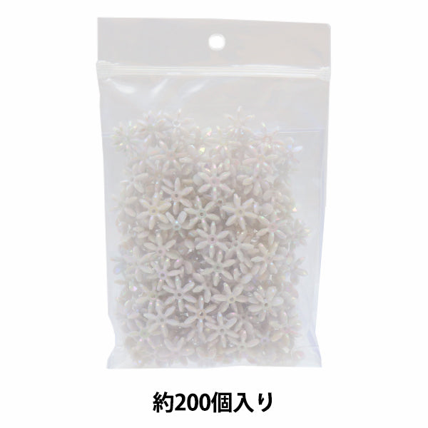 Cuentas "Ancho de cuentas de flores alrededor de 1,4 cm 11 ° color blanco"