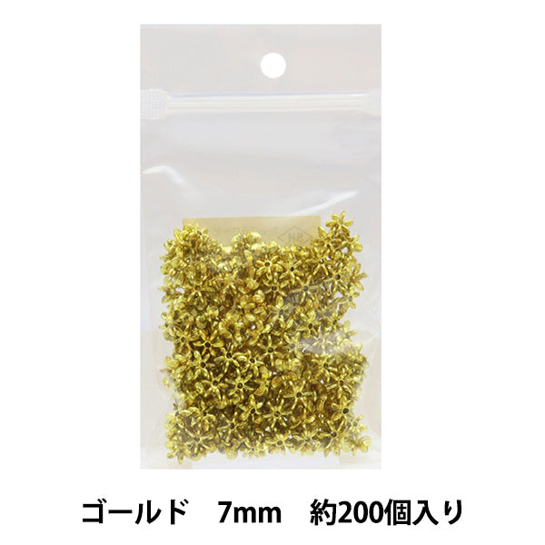 Perlen "Blumenperlen Breite etwa 7 mm Gold"