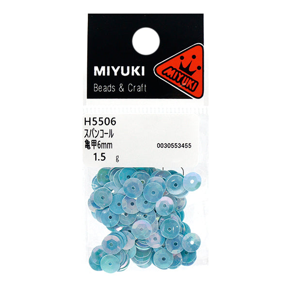 Sequin "Sequins Tortoise Shell Color Aqua Approx. 6mm H5506" MIYUKI