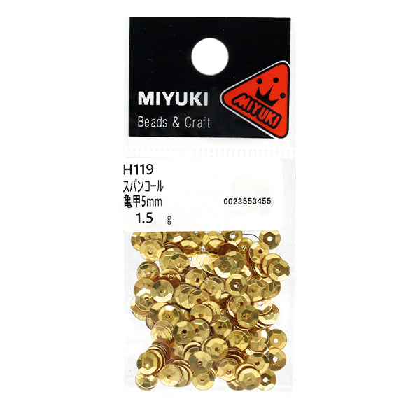 Sequin "Sequins, Tortoise shell, color, gold, approx. 5mm, H119" MIYUKI