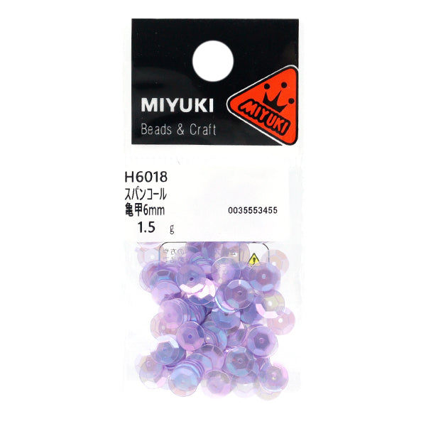 Sequin "Sequins, Tortoiseshell, Rainbow, Purple, Approx. 6mm, H6018" MIYUKI