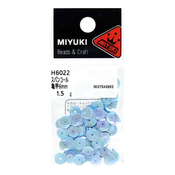 Sequin "Sequins, Tortoiseshell, Rainbow, Aqua, Approx. 6mm, H6022" MIYUKI