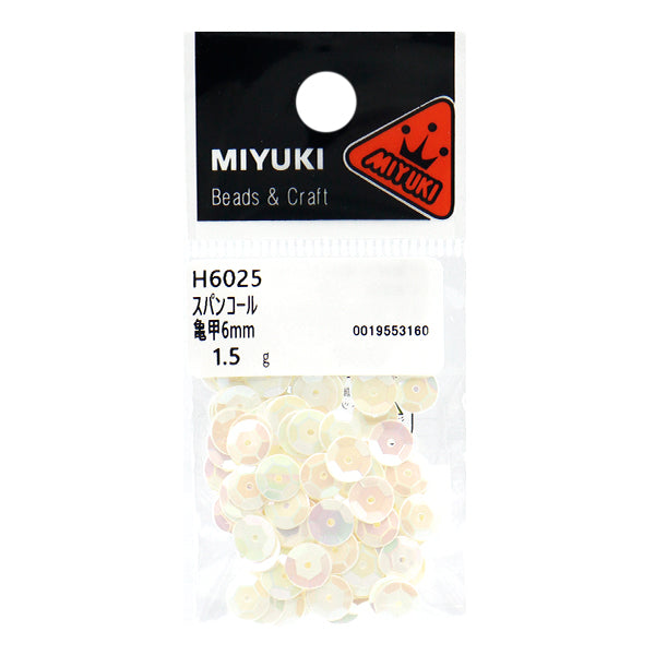 Sequin "Sequins, Tortoiseshell, Rainbow, White, Approx. 6mm, H6025" MIYUKI