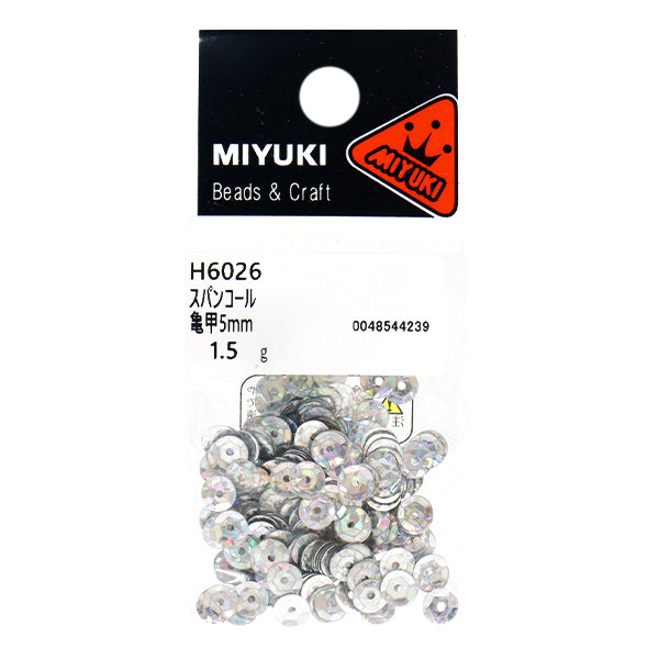 Sequin "Sequins, Tortoiseshell, Prism, Silver, Approx. 5mm, H6026" MIYUKI