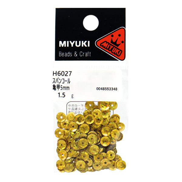 Sequin "Sequins, Tortoiseshell, Prism, Gold, Approx. 5mm, H6027" MIYUKI