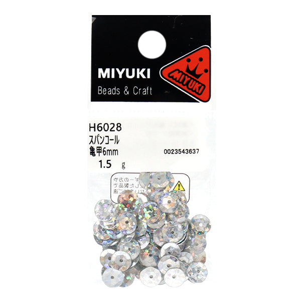 Sequin "Sequins, Tortoiseshell, Prism, Silver, Approx. 6mm, H6028" MIYUKI