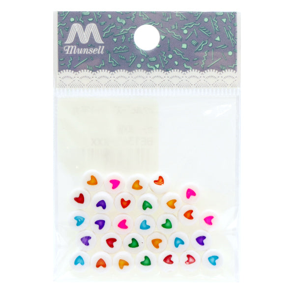Perles "acryliquePerles Coeur Hiramaru Color 30 pièces BE1365-XXX"