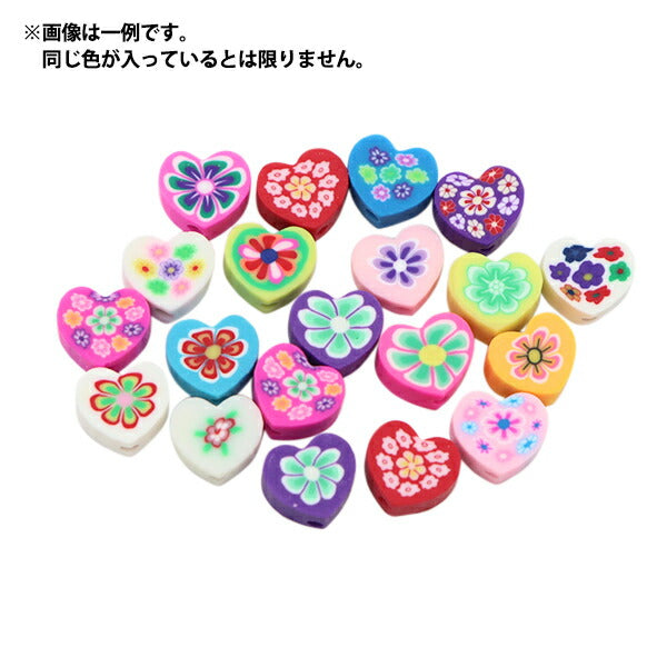 Perles "PolymicleyPerles Mélange de fleurs de coeur 20 pièces BE1637-xxx"