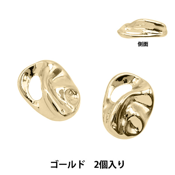 小物・アクセサリー mo アクセサリー素材 『メタルパーツ 変形小 2個入り ゴールド CM5449-201