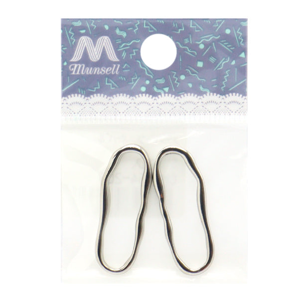 Material de accesorios "Piezas de metal ovales 2 piezas plateado CM5454-205"