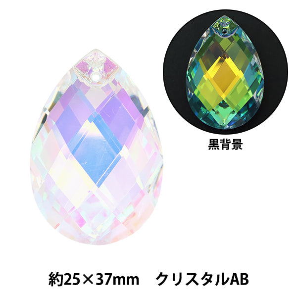 구슬 "Asfolk Ristal 874 Crystal AB 25mm x 37mm"