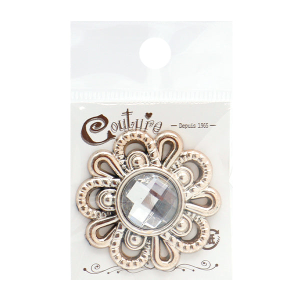 手芸パーツ 『ビジューセンターパーツ 1個入り 40mm×40mm クリスタル OSA-1』 寺井