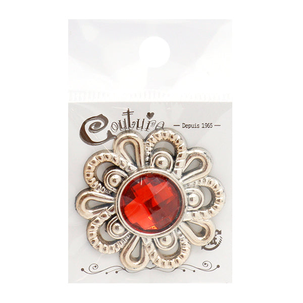 Handicraft parts "Bijou center parts for 1 piece x 40mm red OSA-2" Terai