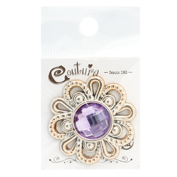 Handicraft parts "Bijou center part 1 piece with 1 piece x 40mm purple OSA-3" Terai