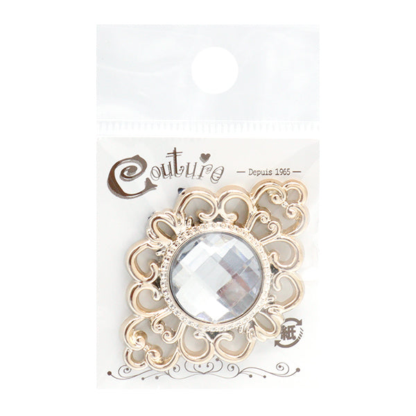 Handicraft parts "Bijou center part 35mm x 50mm crystal OSA-11" Terai