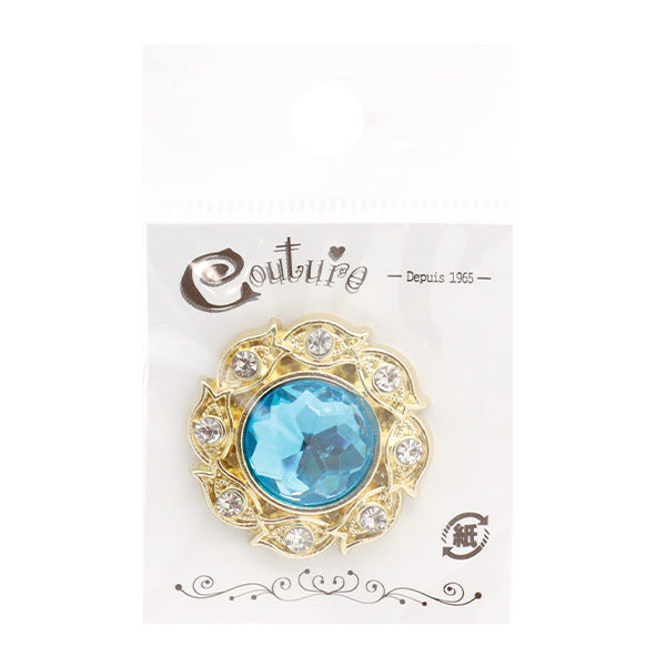 Handicraft parts "Bijou center part 30mm x 30mm Sky Blue OSG-5" Terai