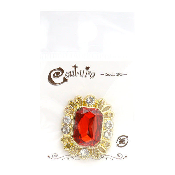 Handicraft parts "Bijou center part 32mm x 25mm red OSG-13" Terai