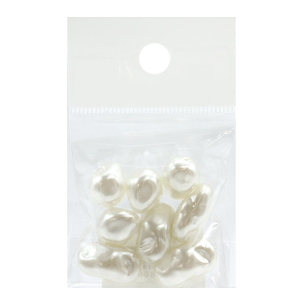 Beads "Resin Pearl Baroque MIX White 8 pieces"