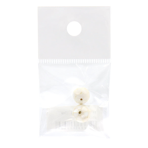 Material de accesorios "Bola redonda de concha de mosaico 10 mm White 2 piezas"